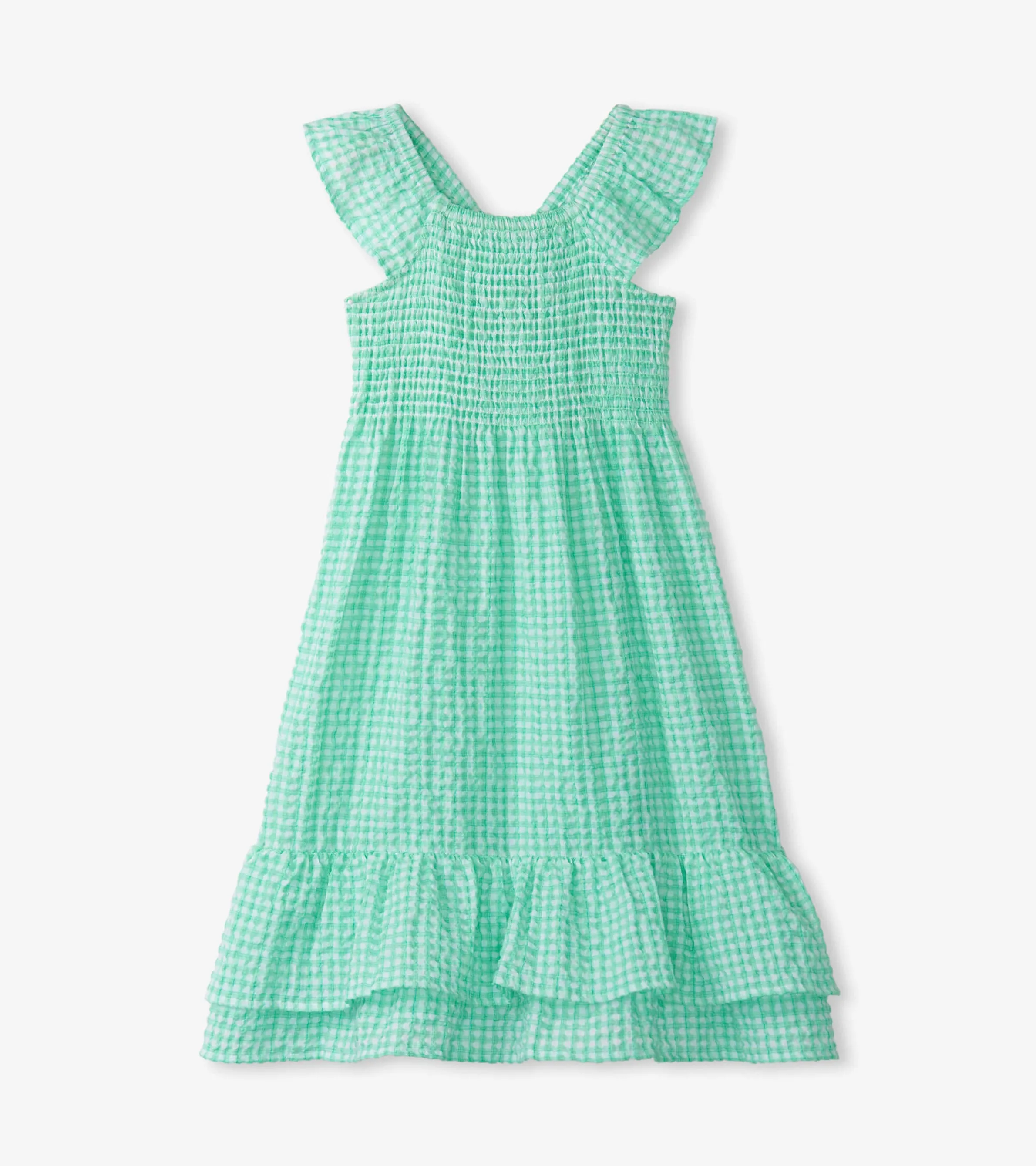 Girls Gingham Seersucker Smocked Dress -Hatley