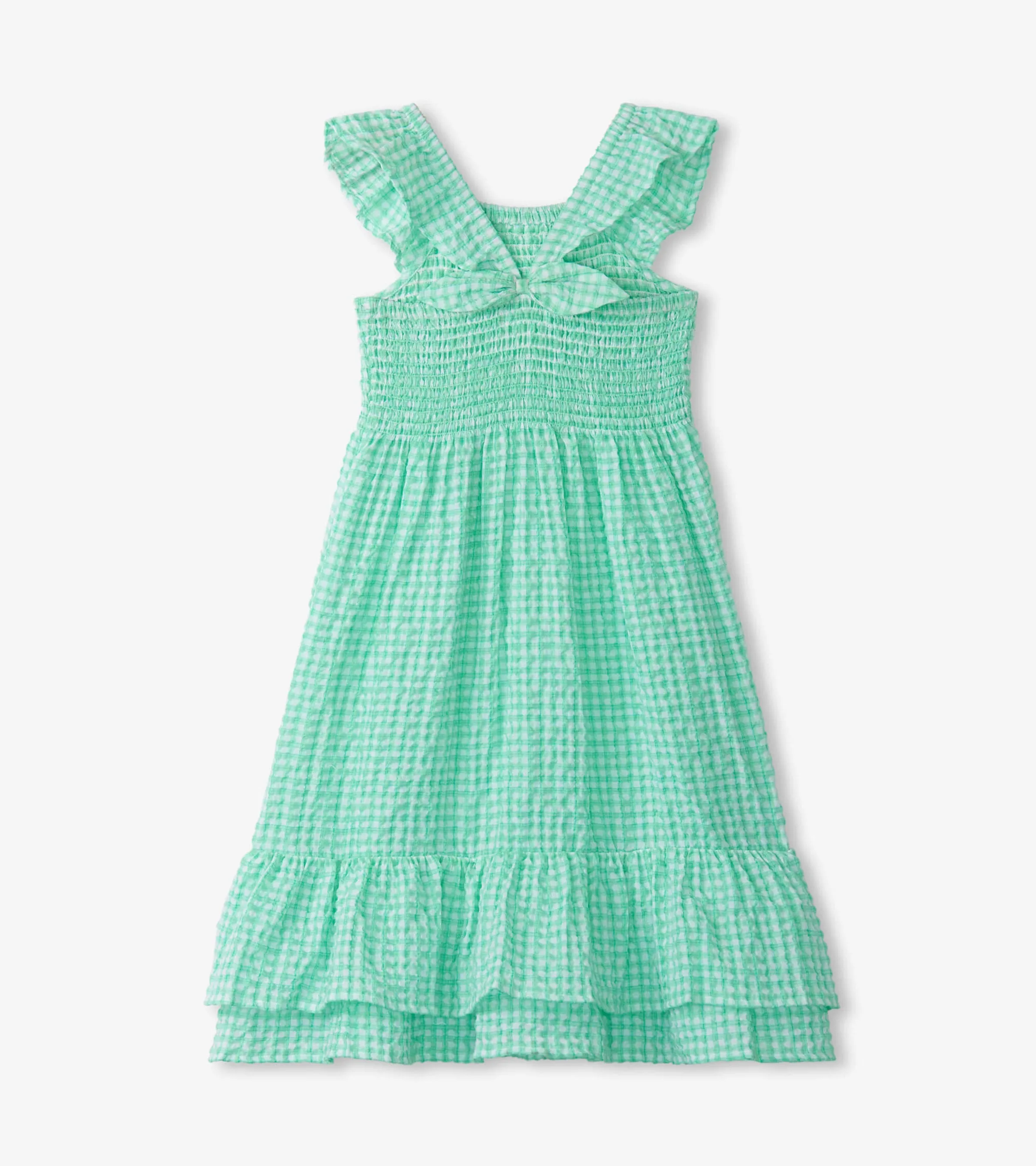 Girls Gingham Seersucker Smocked Dress -Hatley