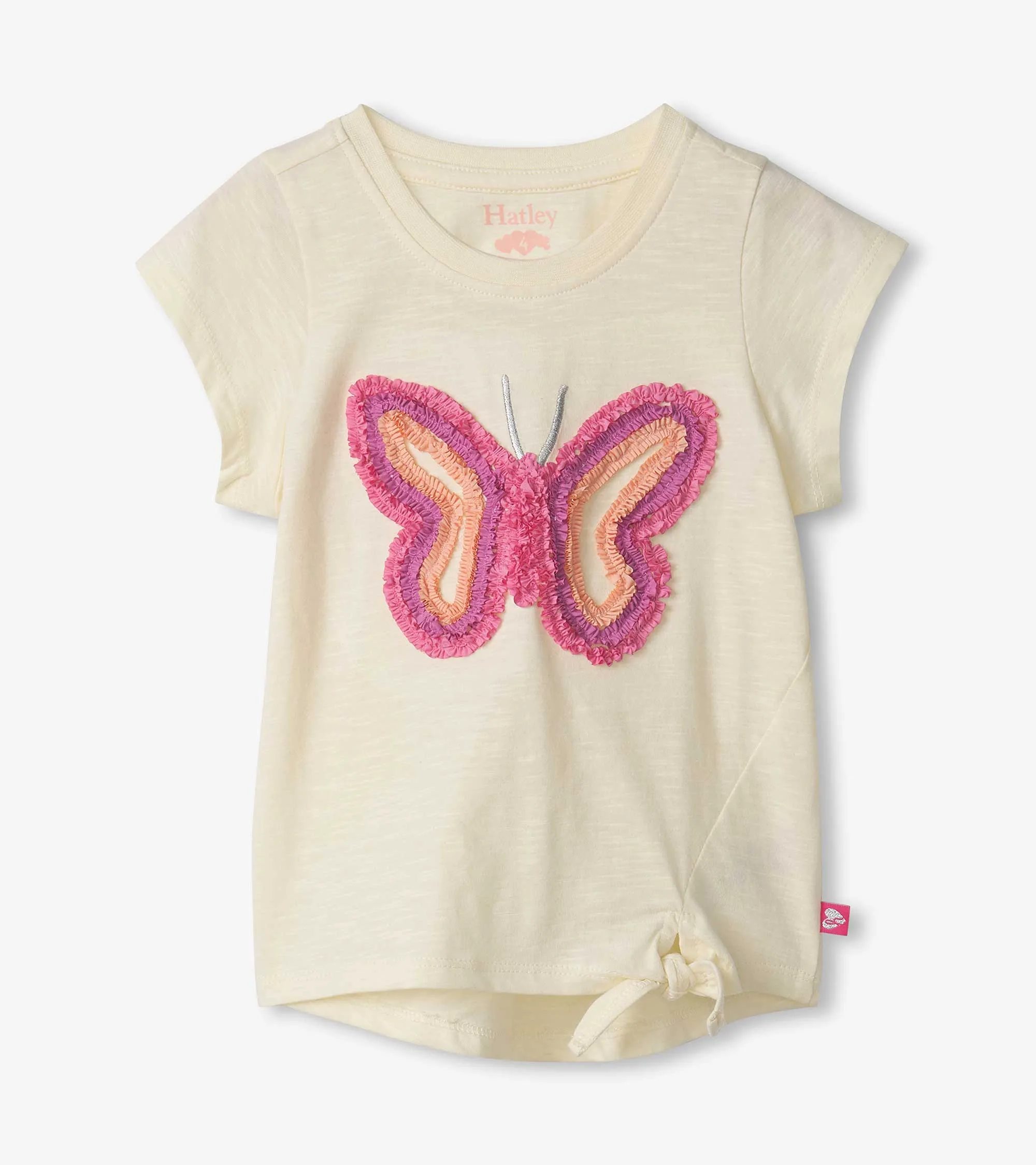 Girls Glowing Butterfly Tie Front T-Shirt -Hatley