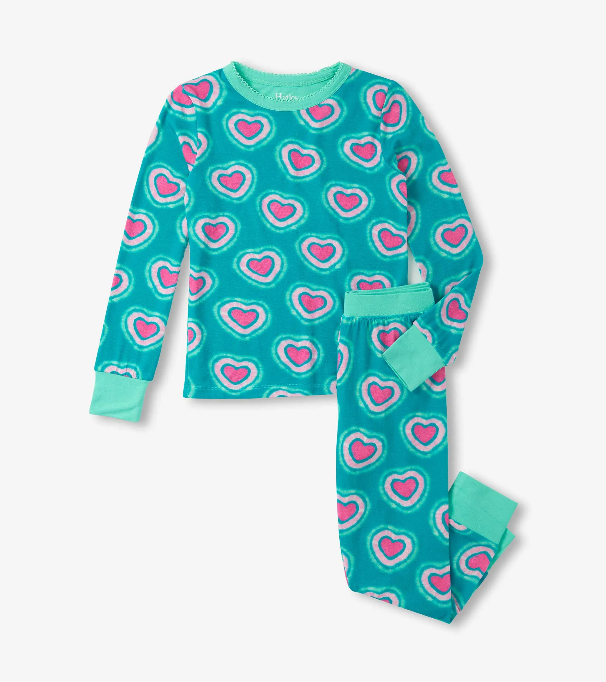 Girls Glowing Hearts Bamboo Pajama Set -Hatley