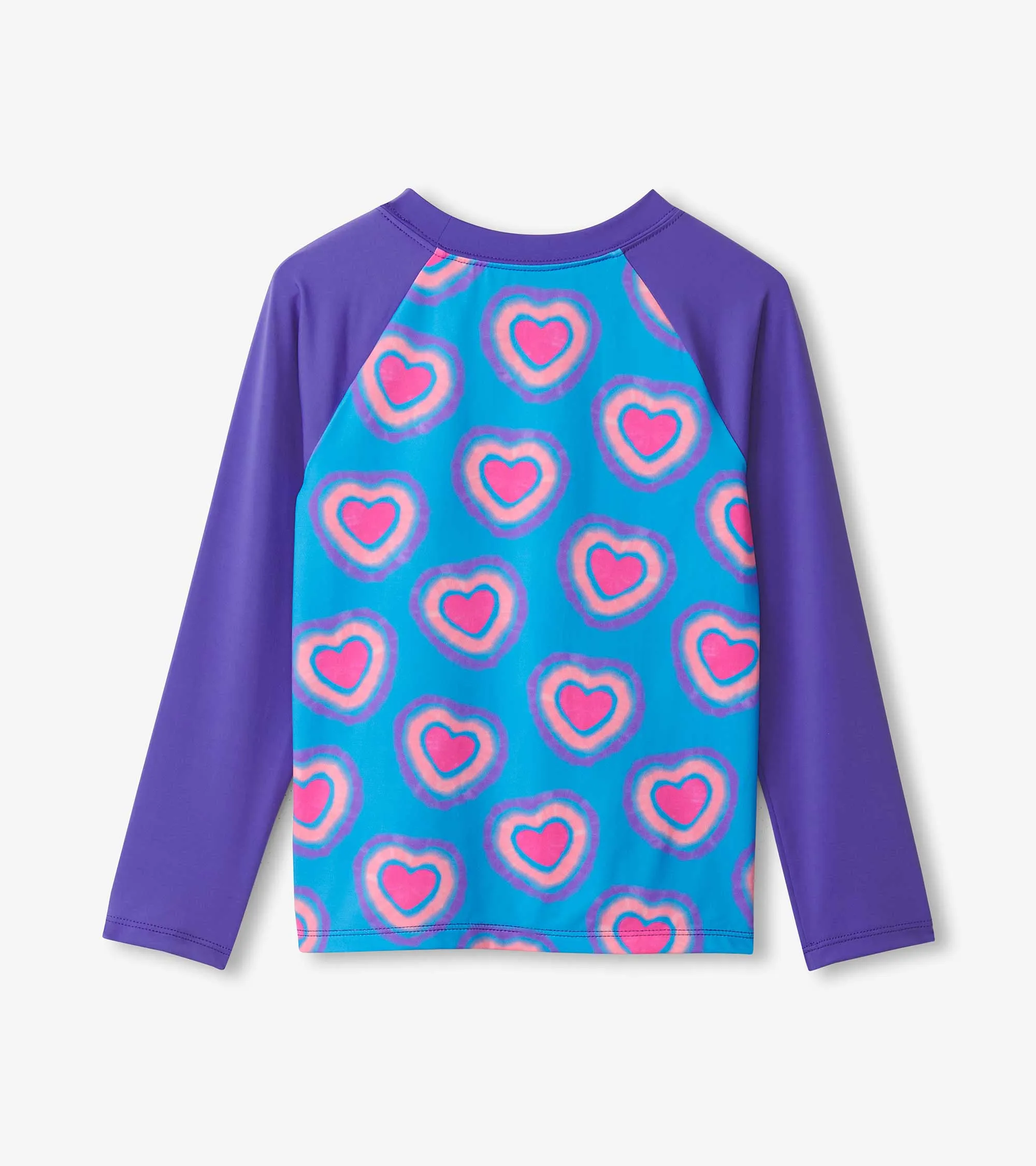 Girls Glowing Hearts Long Sleeve Rashguard -Hatley