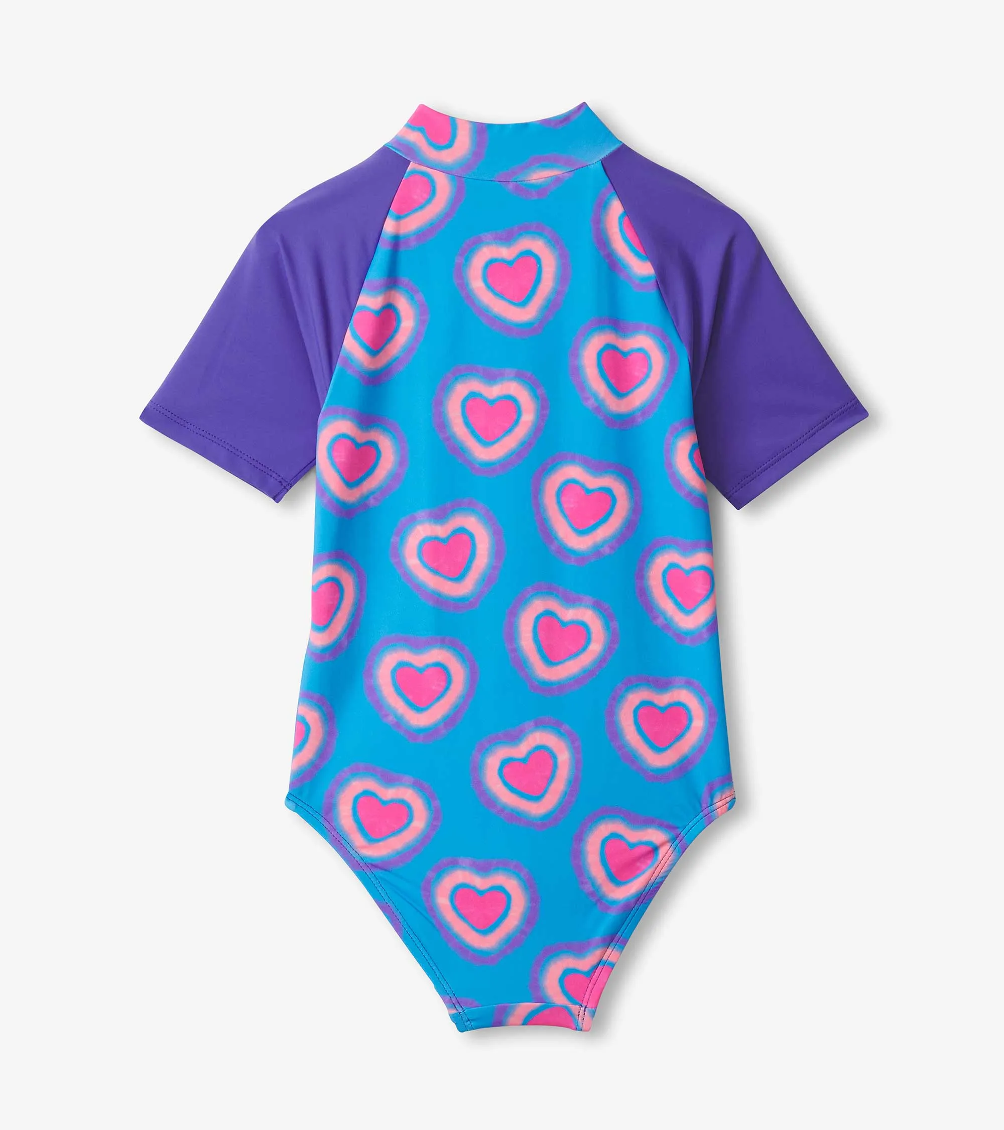 Girls Glowing Hearts One-Piece Rashguard -Hatley