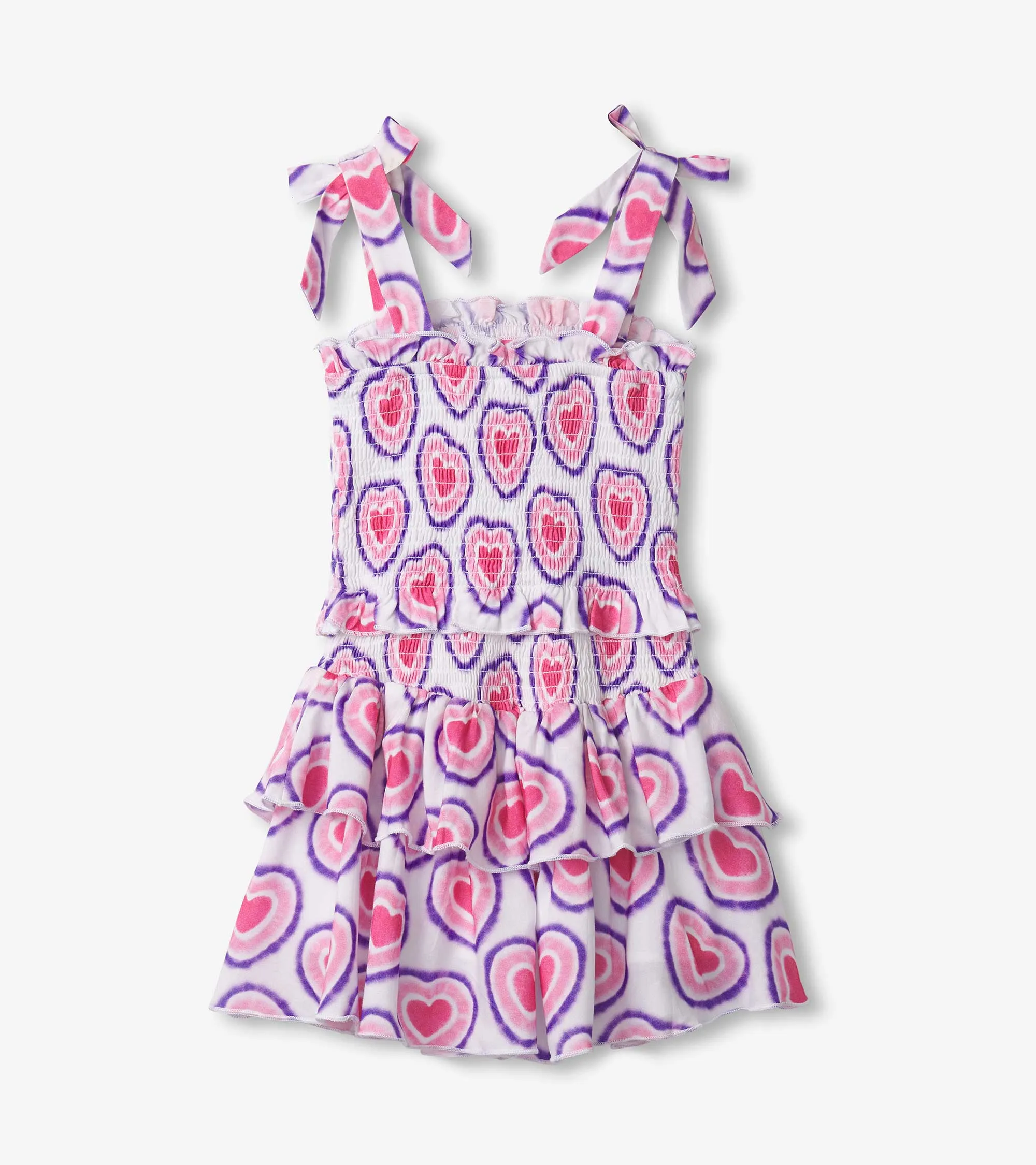 Girls Glowing Hearts Smocked Angel Dress -Hatley