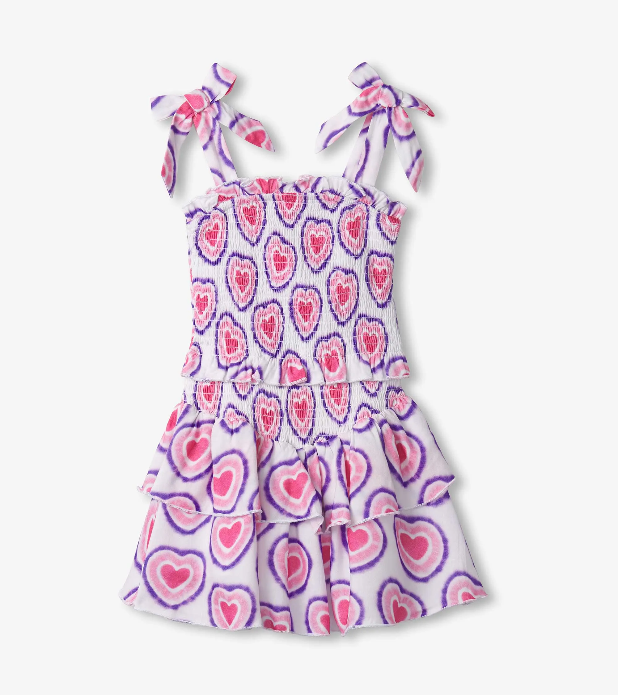 Girls Glowing Hearts Smocked Angel Dress -Hatley