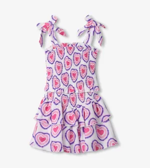 Girls Glowing Hearts Smocked Angel Dress -Hatley