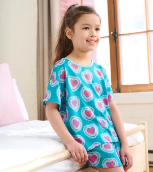 Girls Glowing Hearts Tee and Shorts Pajama Set -Hatley