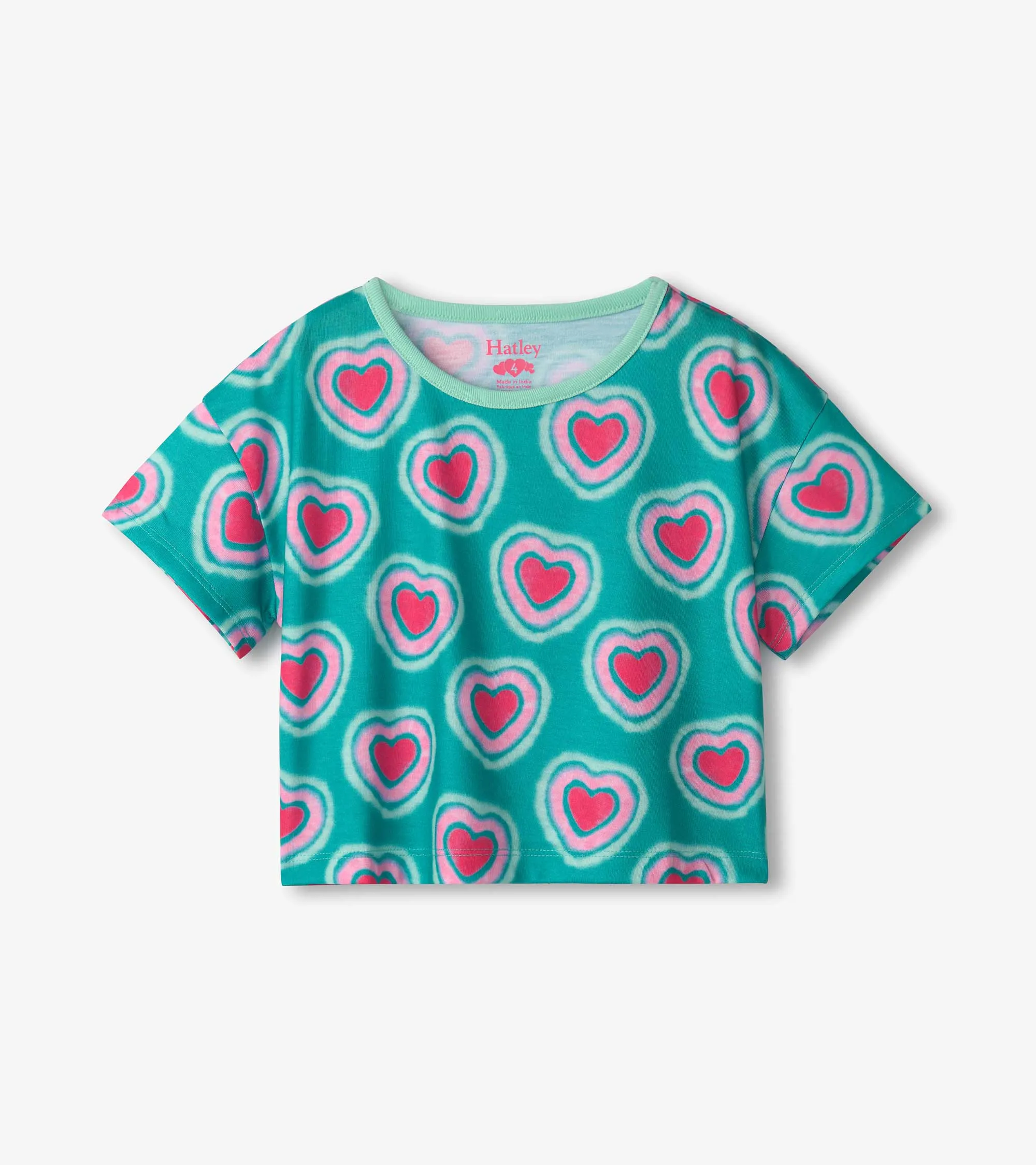 Girls Glowing Hearts Tee and Shorts Pajama Set -Hatley
