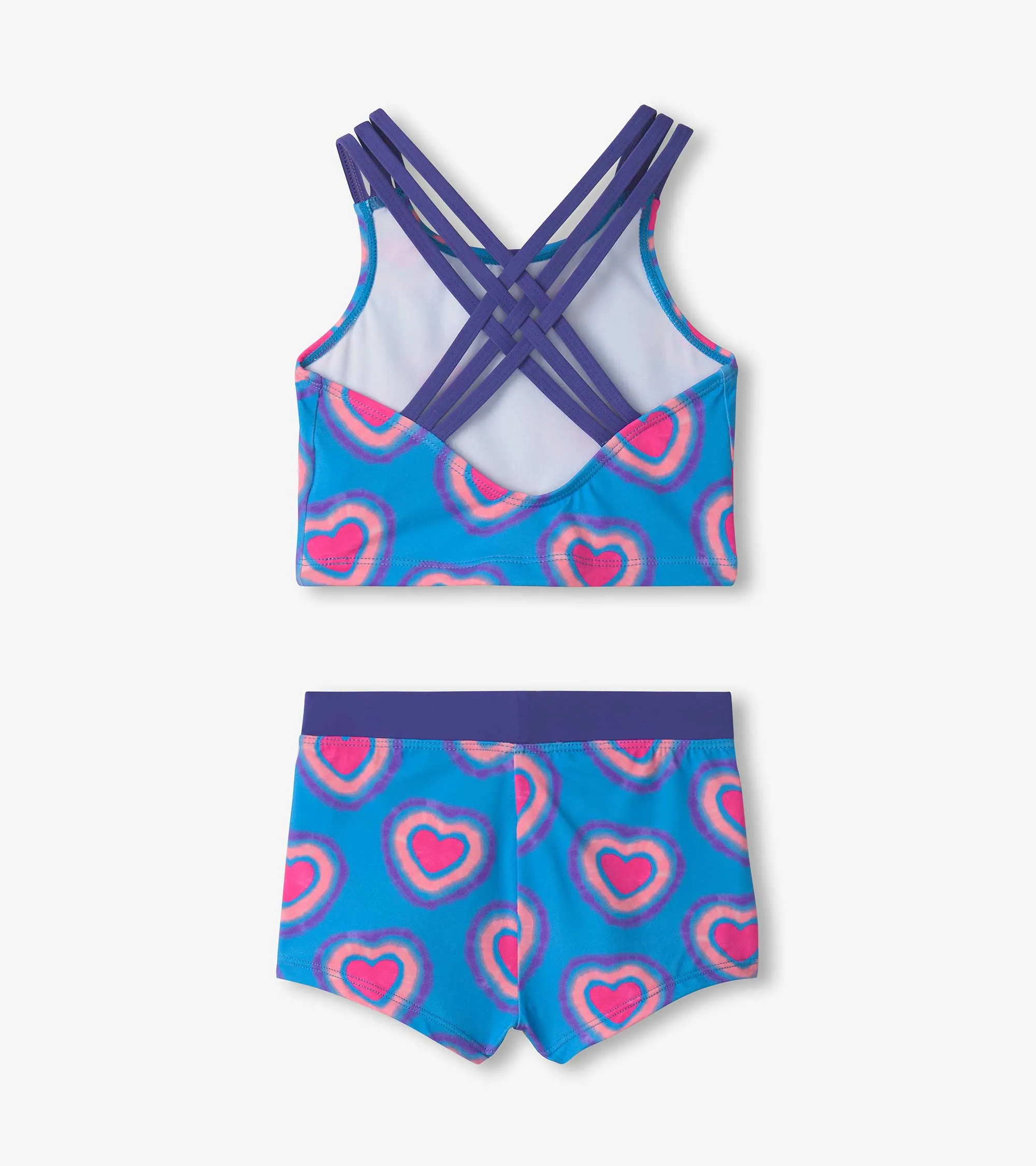Girls Glowing Hearts Two-Piece Short Swimsuit -Hatley