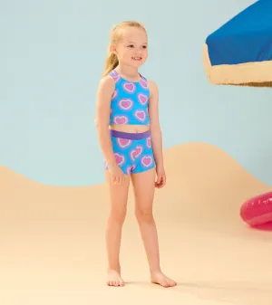 Girls Glowing Hearts Two-Piece Short Swimsuit -Hatley
