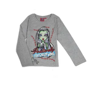 Girl's Graphic Print Sleepwear Top,Grey