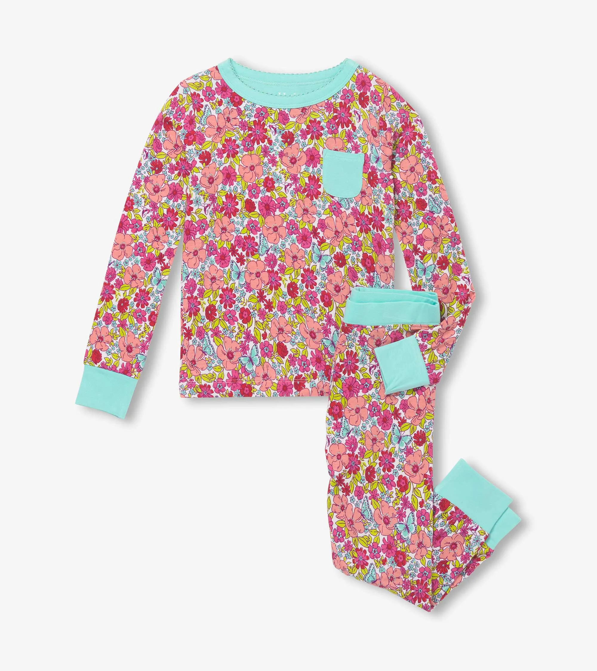 Girls Groovy Flowers Bamboo Pajama Set -Hatley