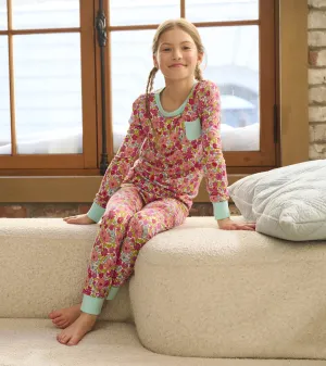 Girls Groovy Flowers Bamboo Pajama Set -Hatley