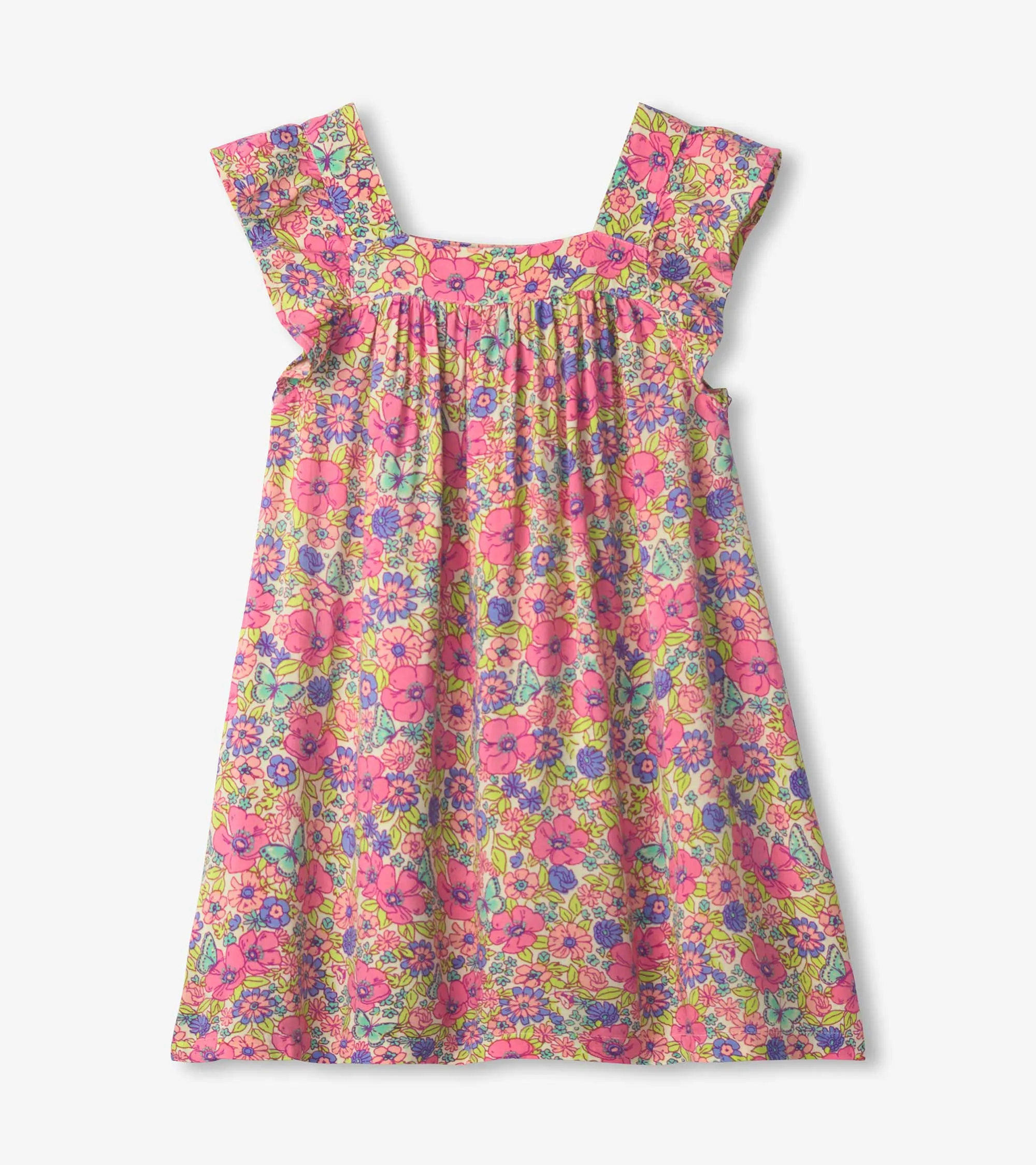 Girls Groovy Flowers Flutter Puff Dress -Hatley