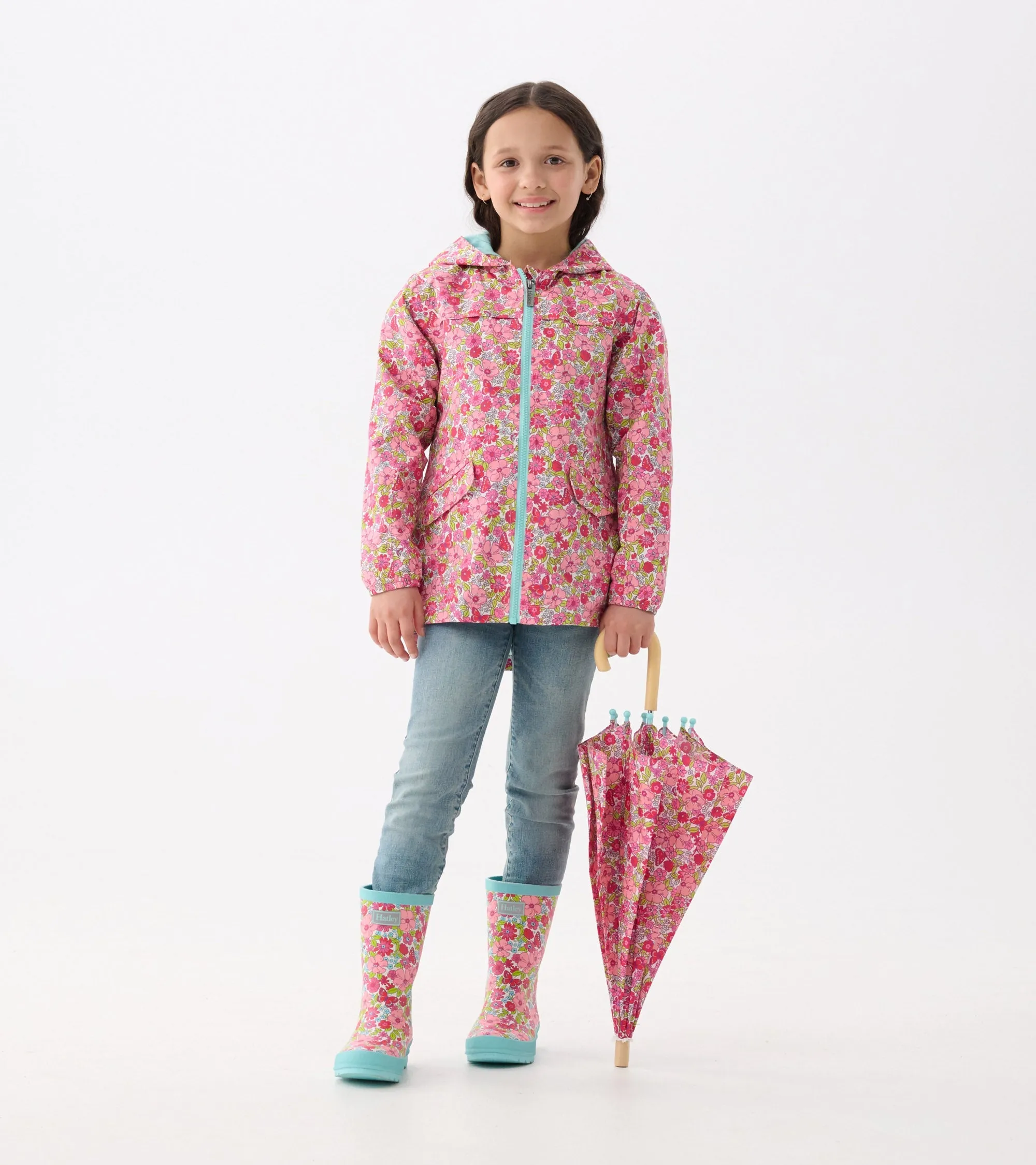 Girls Groovy Flowers Matte Rain Boots -Hatley