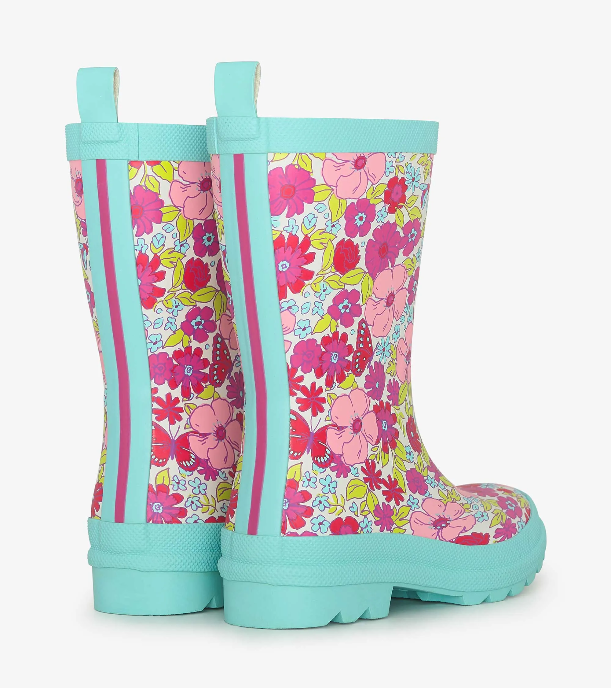 Girls Groovy Flowers Matte Rain Boots -Hatley