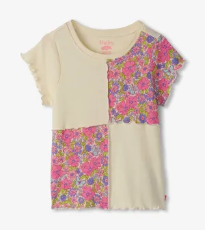 Girls Groovy Flowers Patchwork Tee -Hatley