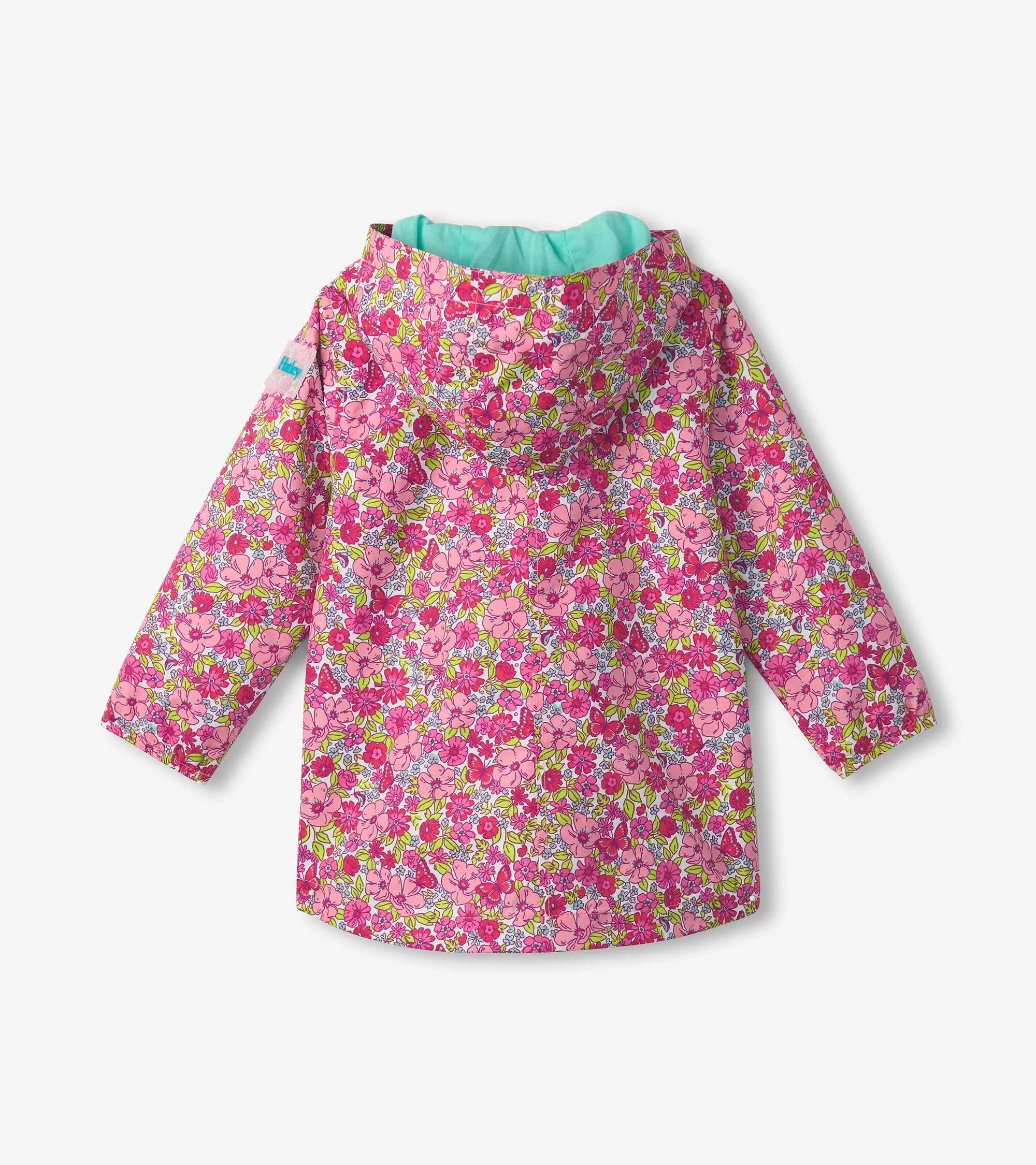 Girls Groovy Flowers Zip-Up Lightweight Rain Jacket -Hatley