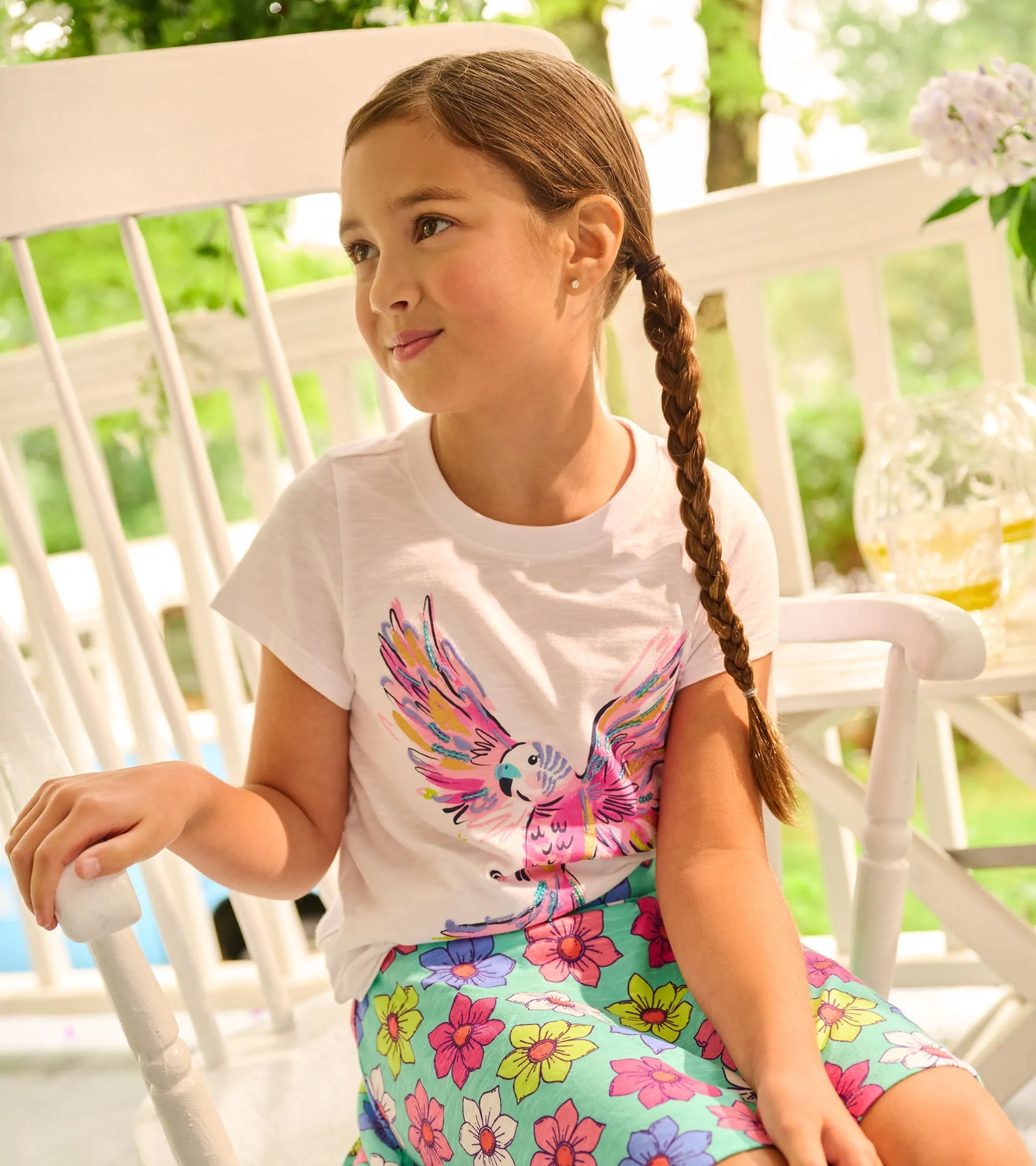 Girls Happy Flowers Floaty Skort -Hatley