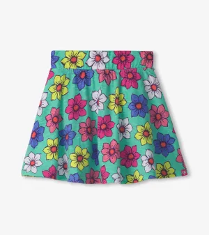 Girls Happy Flowers Floaty Skort -Hatley