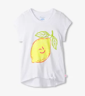Girls Happy Lemon Tie Front T-Shirt -Hatley