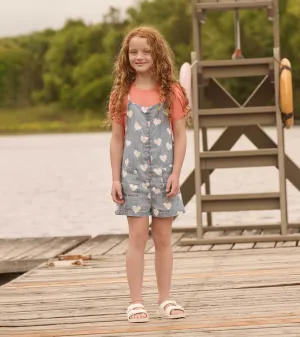 Girls Hearts Slouchy Overalls -Hatley