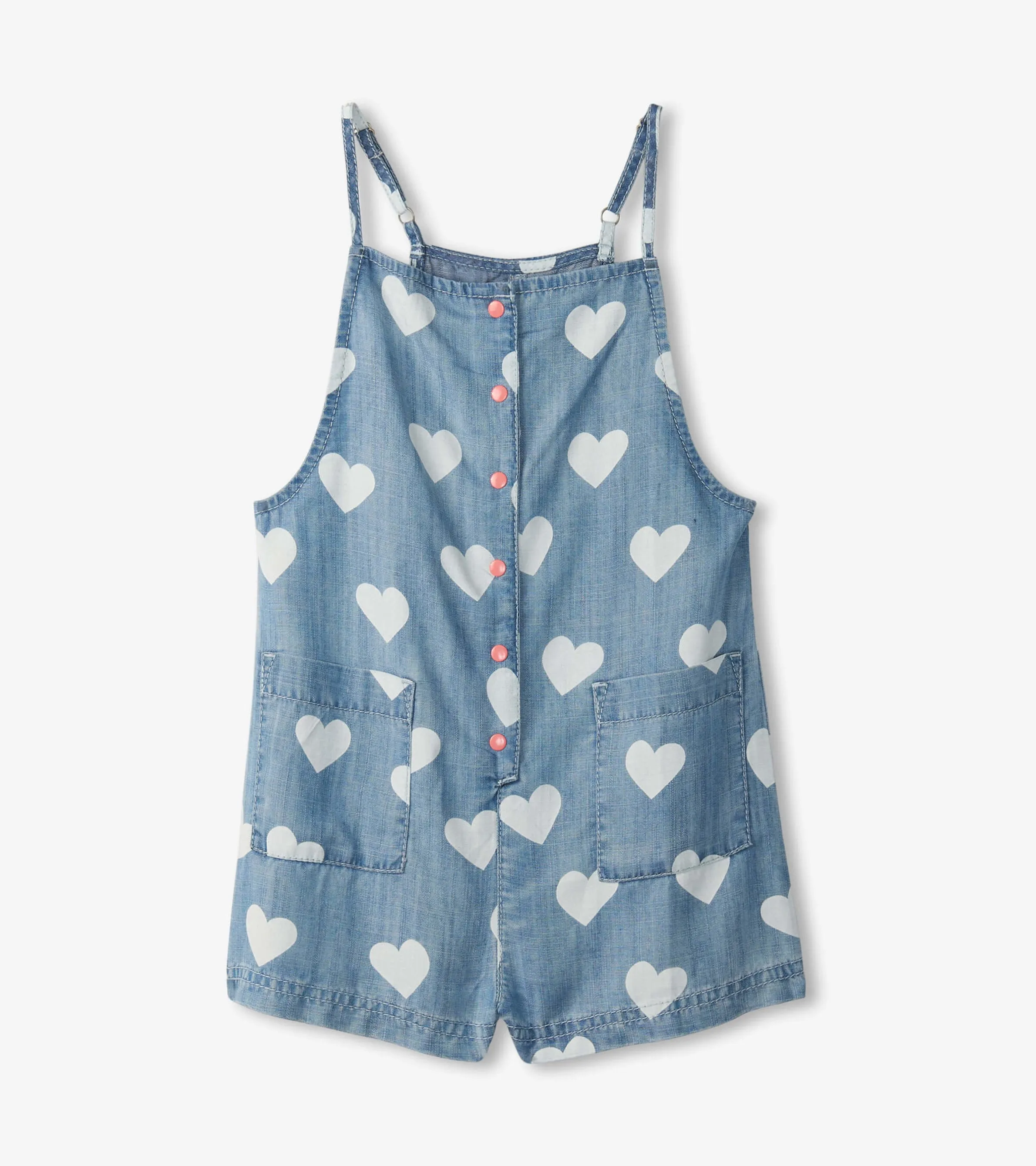 Girls Hearts Slouchy Overalls -Hatley