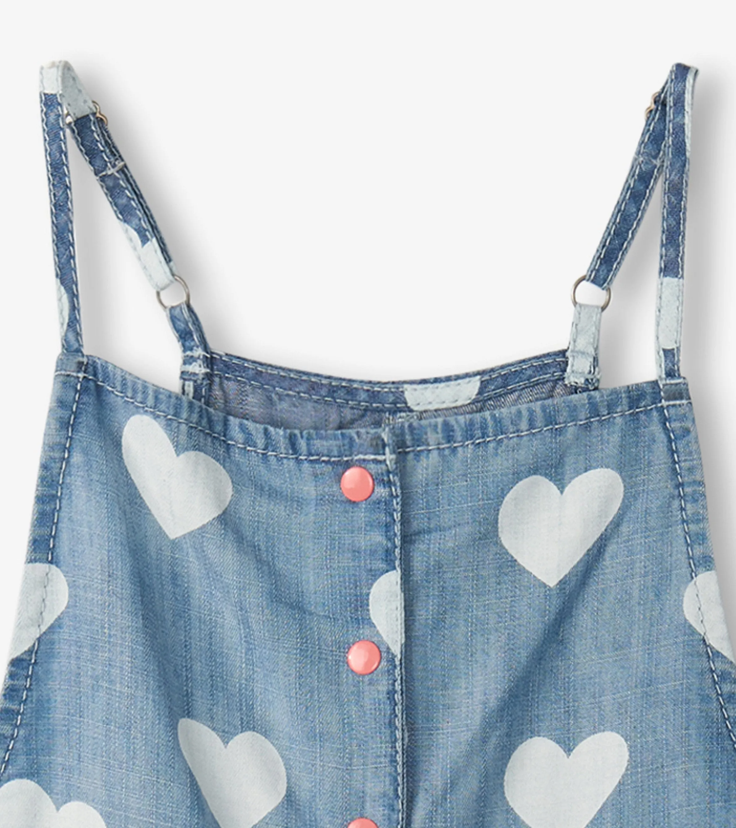 Girls Hearts Slouchy Overalls -Hatley
