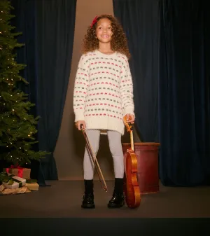 Girls Holiday Basket Weave Sweater -Hatley