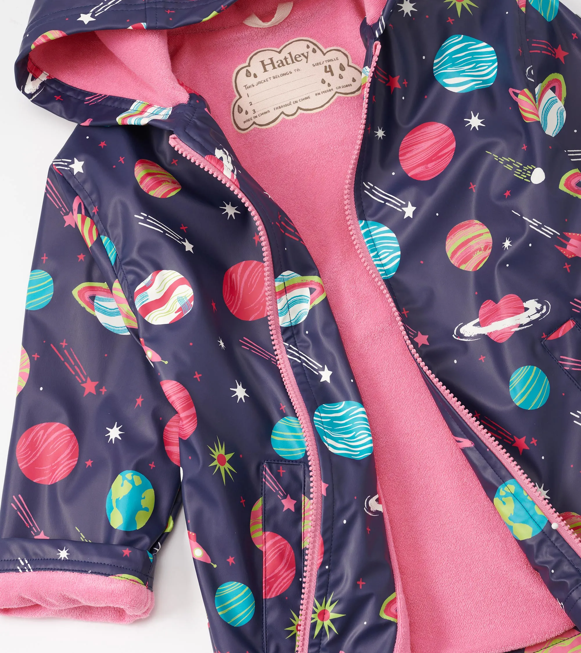 Girls Interstellar Zip-Up Rain Jacket -Hatley