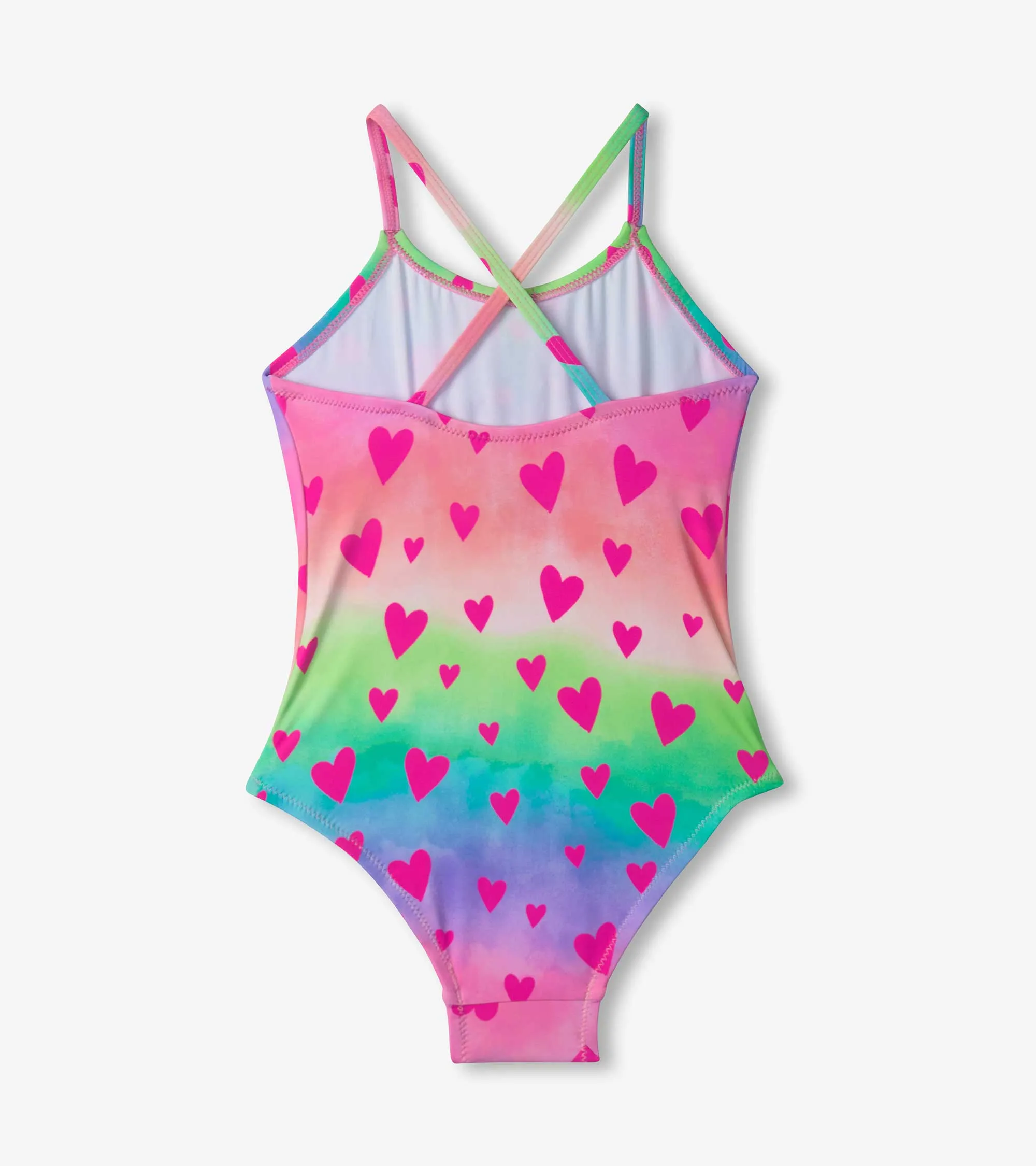 Girls Kaleidoscope Hearts Ruched Front Swimsuit -Hatley