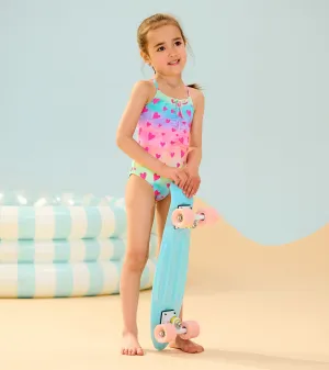 Girls Kaleidoscope Hearts Ruched Front Swimsuit -Hatley