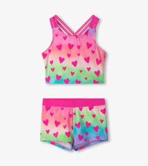 Girls Kaleidoscope Hearts Two-Piece Short Swimsuit -Hatley