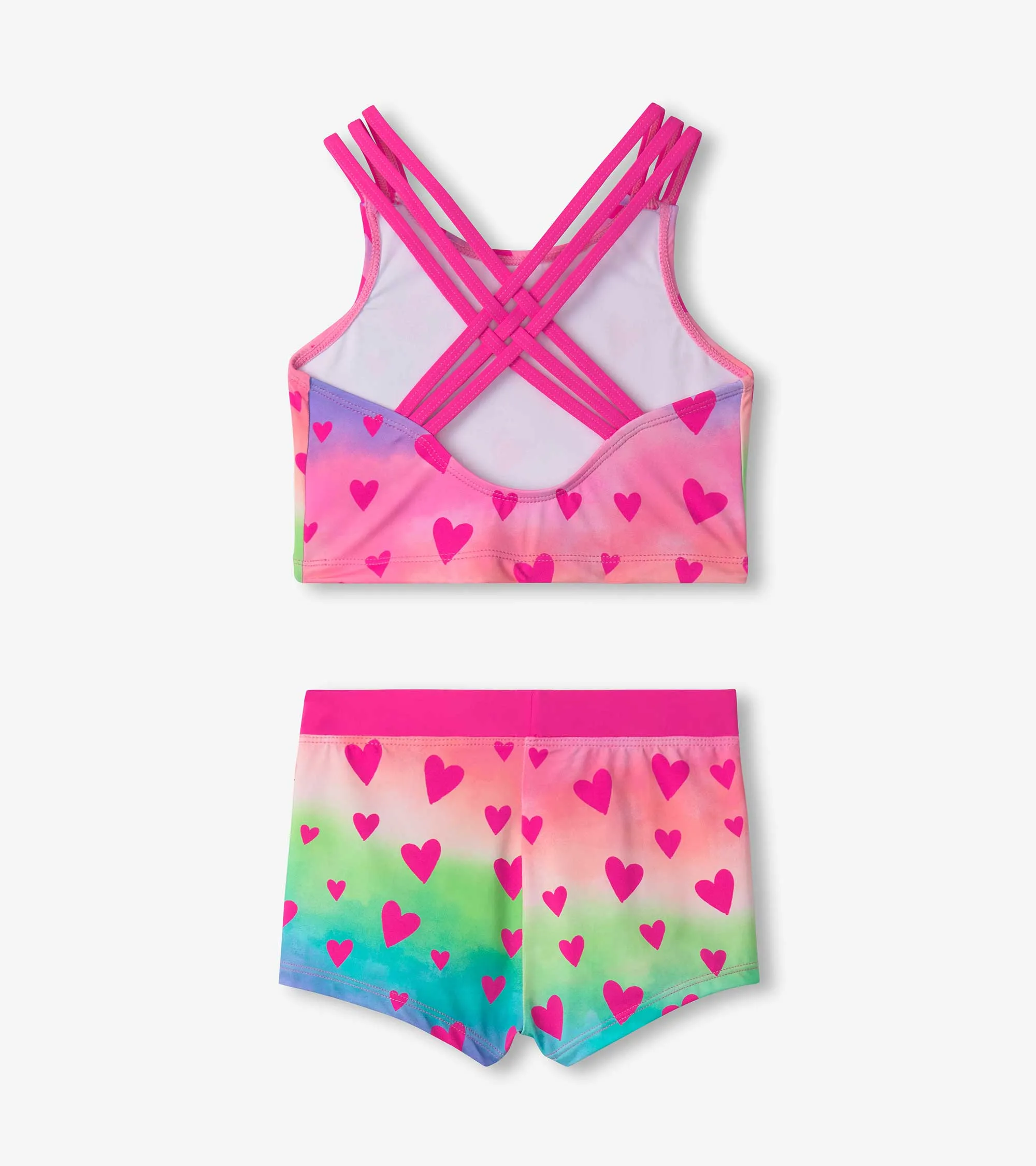 Girls Kaleidoscope Hearts Two-Piece Short Swimsuit -Hatley