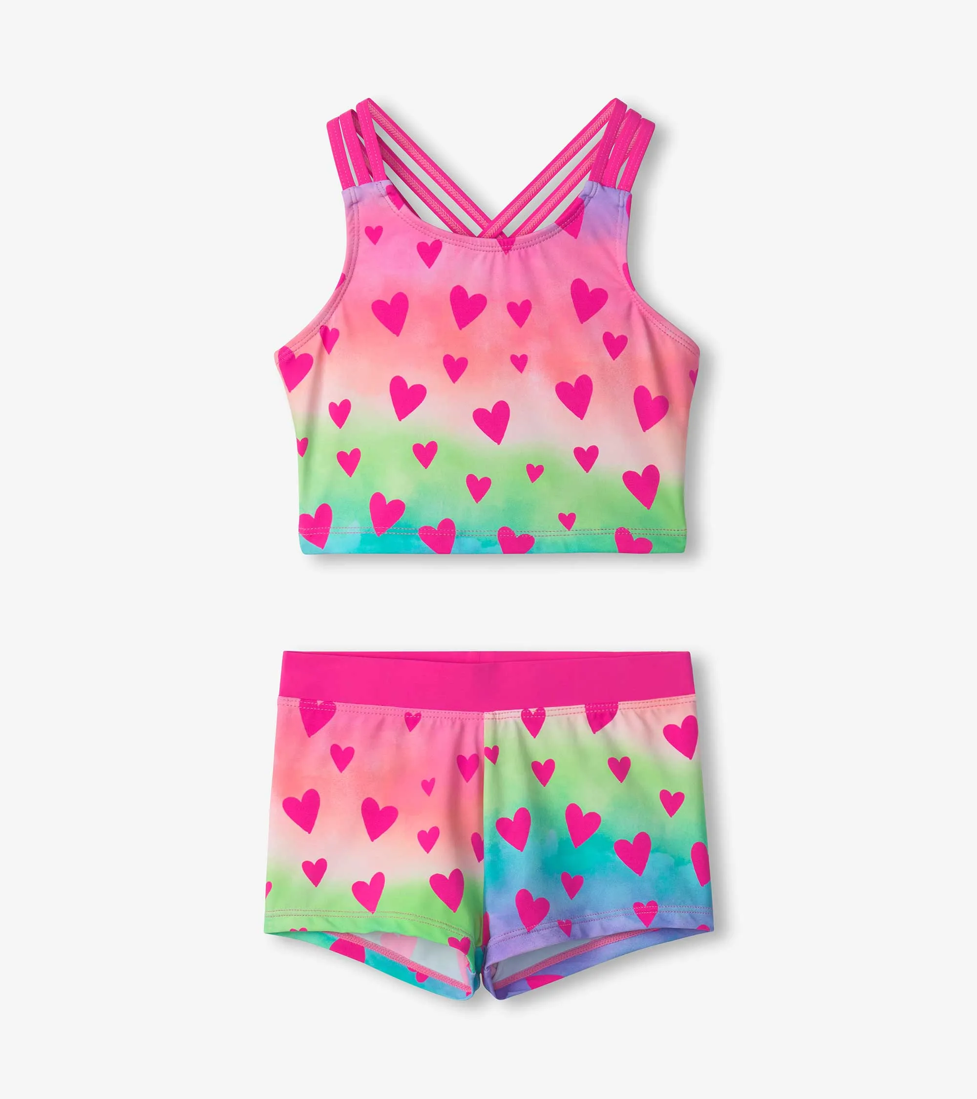 Girls Kaleidoscope Hearts Two-Piece Short Swimsuit -Hatley