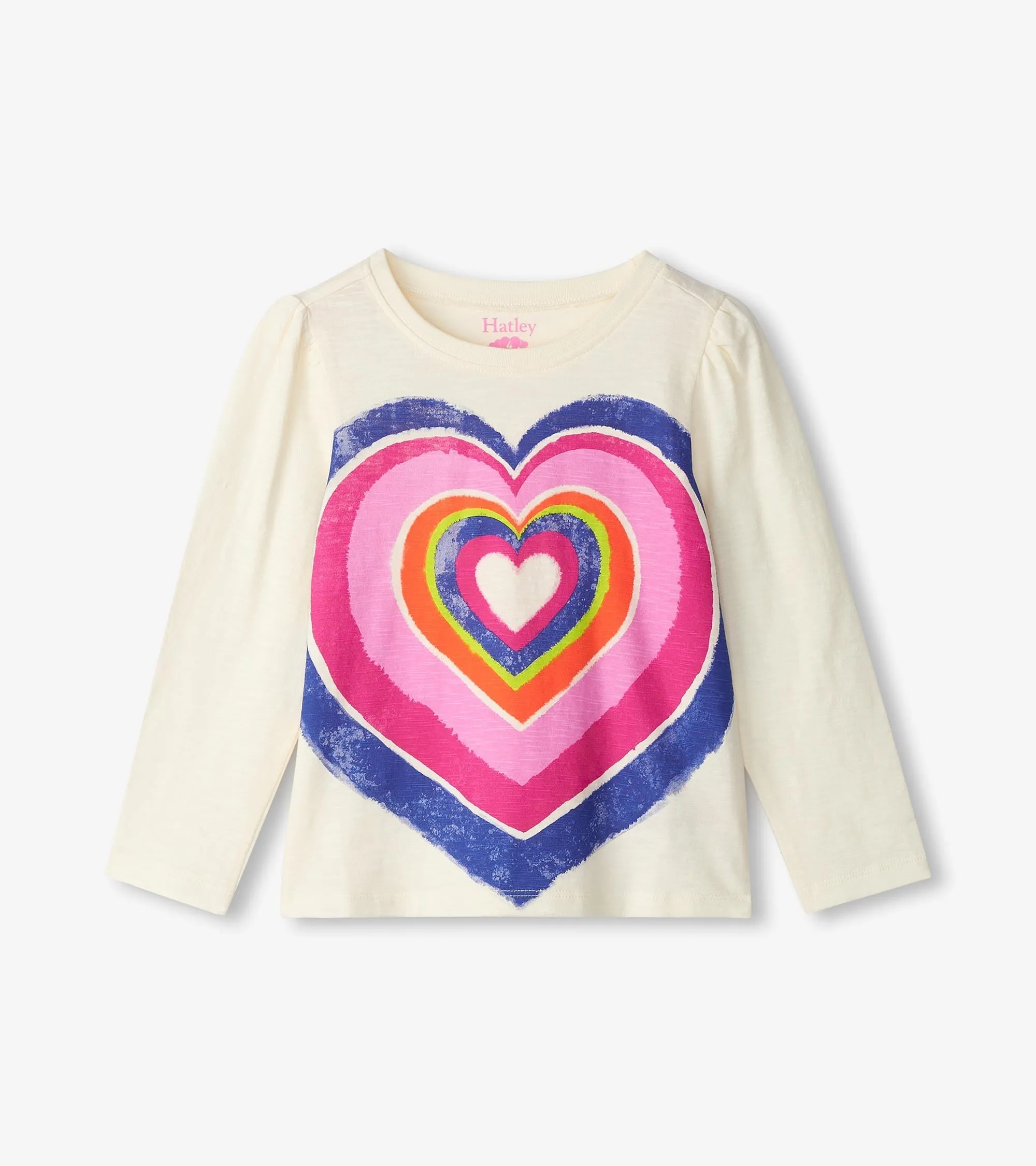 Girls Layered Hearts Long Sleeve Graphic Tee -Hatley