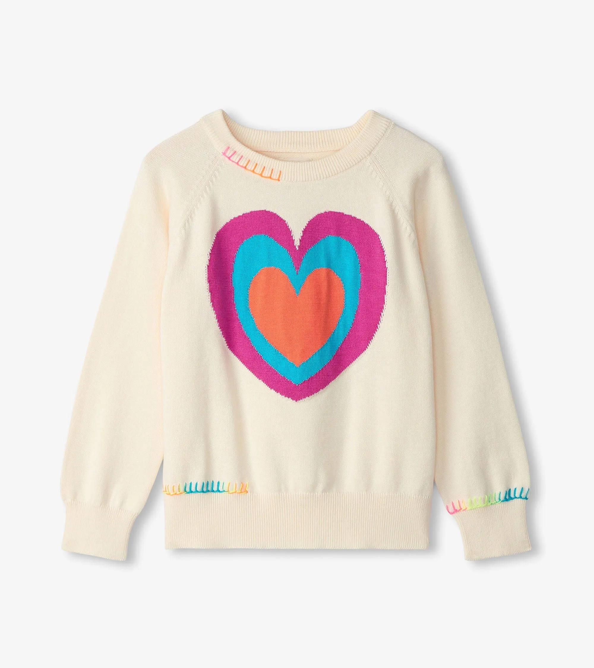 Girls Layered Hearts Sweater -Hatley