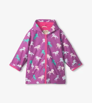 Girls Leaping Horses Zip-Up Rain Jacket -Hatley