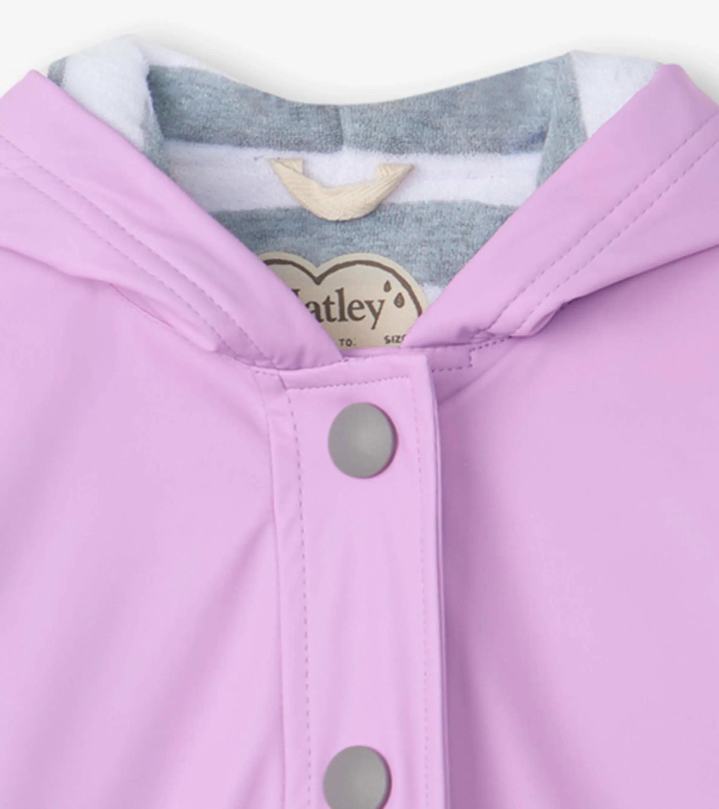 Girls Lilac Button-Up Rain Jacket -Hatley