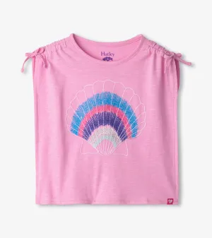 Girls Lilac Shell Cinched Shoulder Top -Hatley
