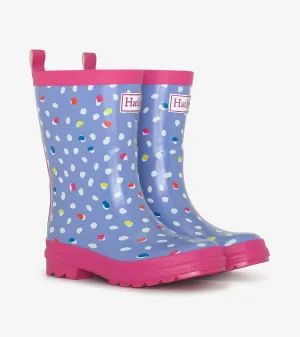 Girls Lots of Dots Shiny Rain Boots -Hatley