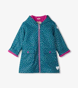 Girls Mini Lightning Bolts Zip-Up Rain Jacket -Hatley