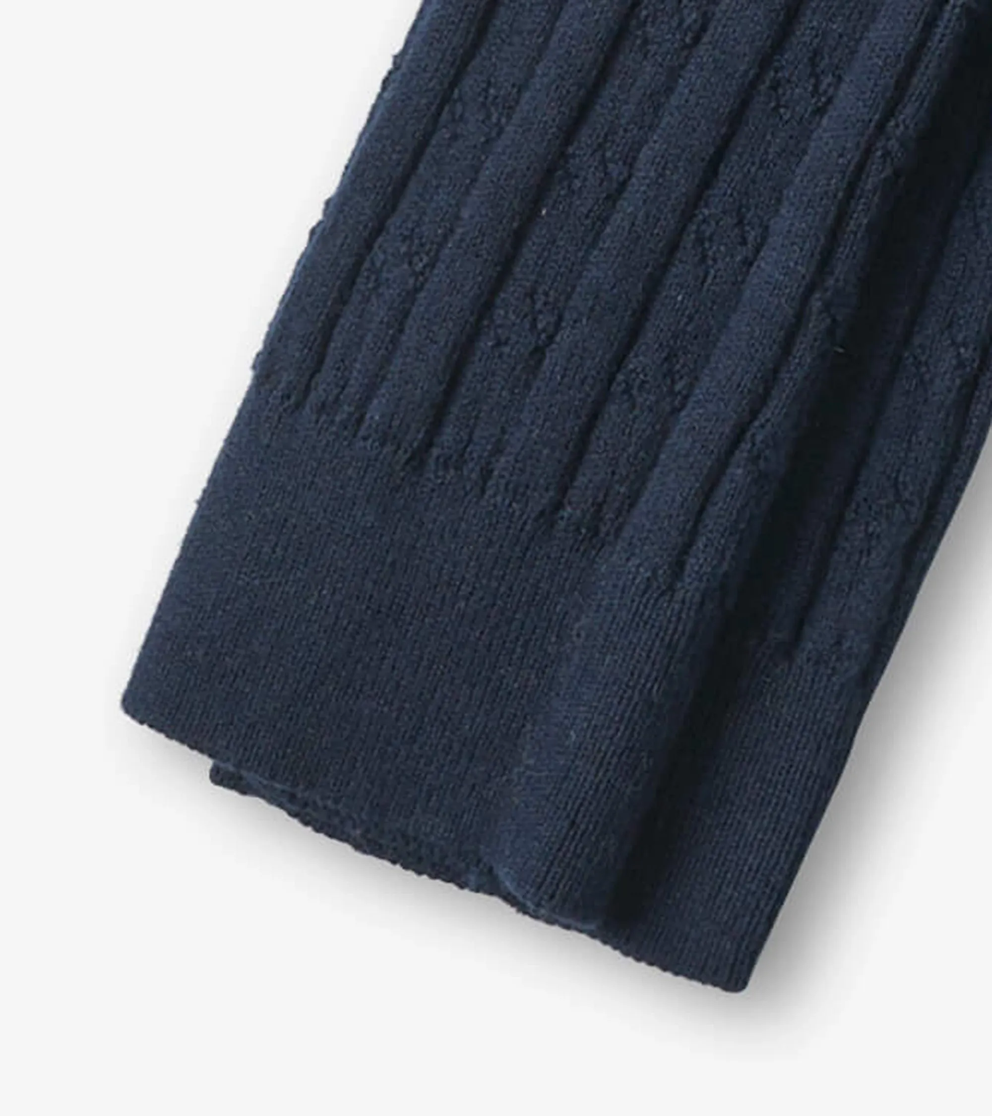 Girls Navy Cable Knit Tights -Hatley