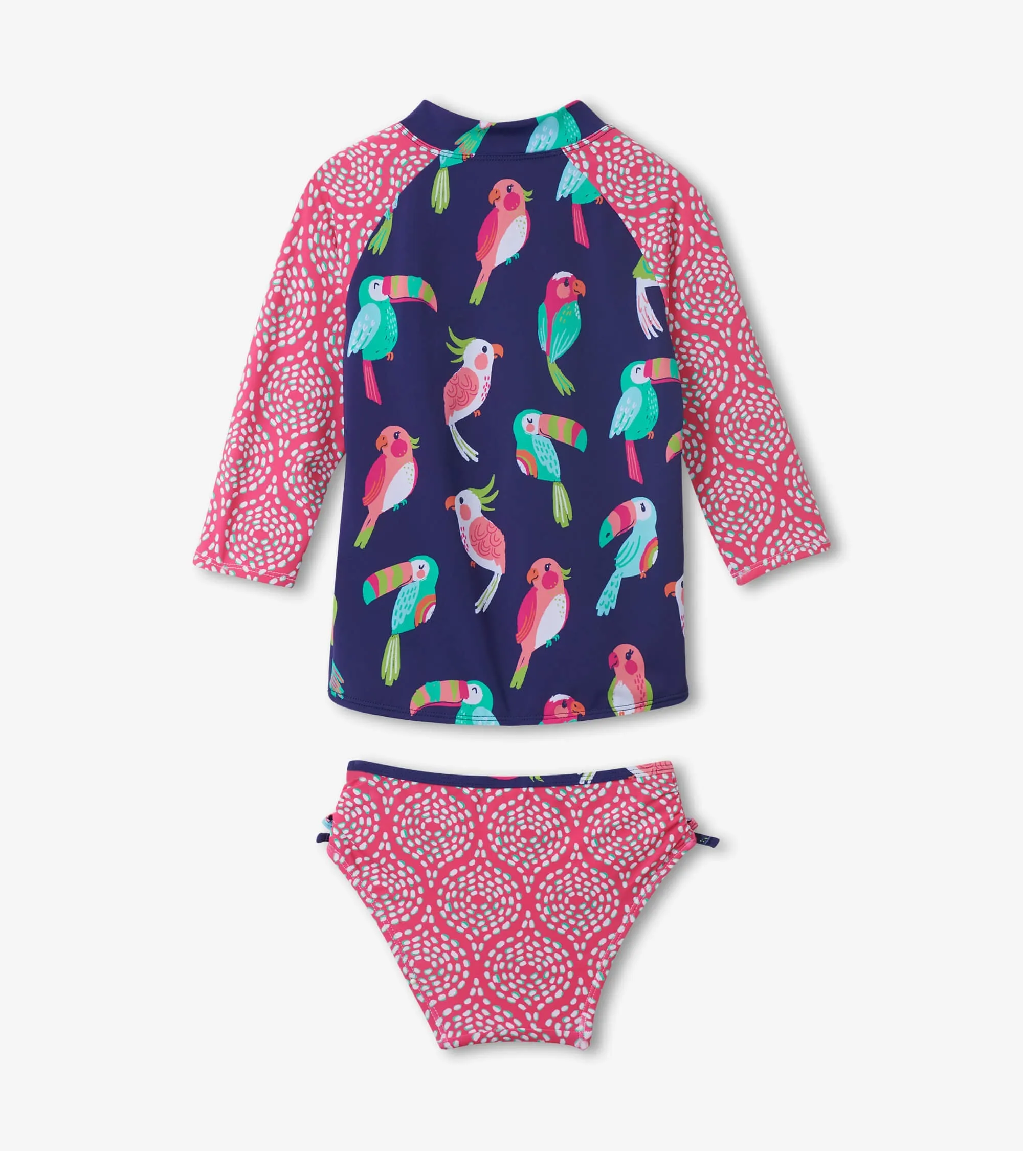 Girls Navy Tropical Birds Rashguard Set -Hatley