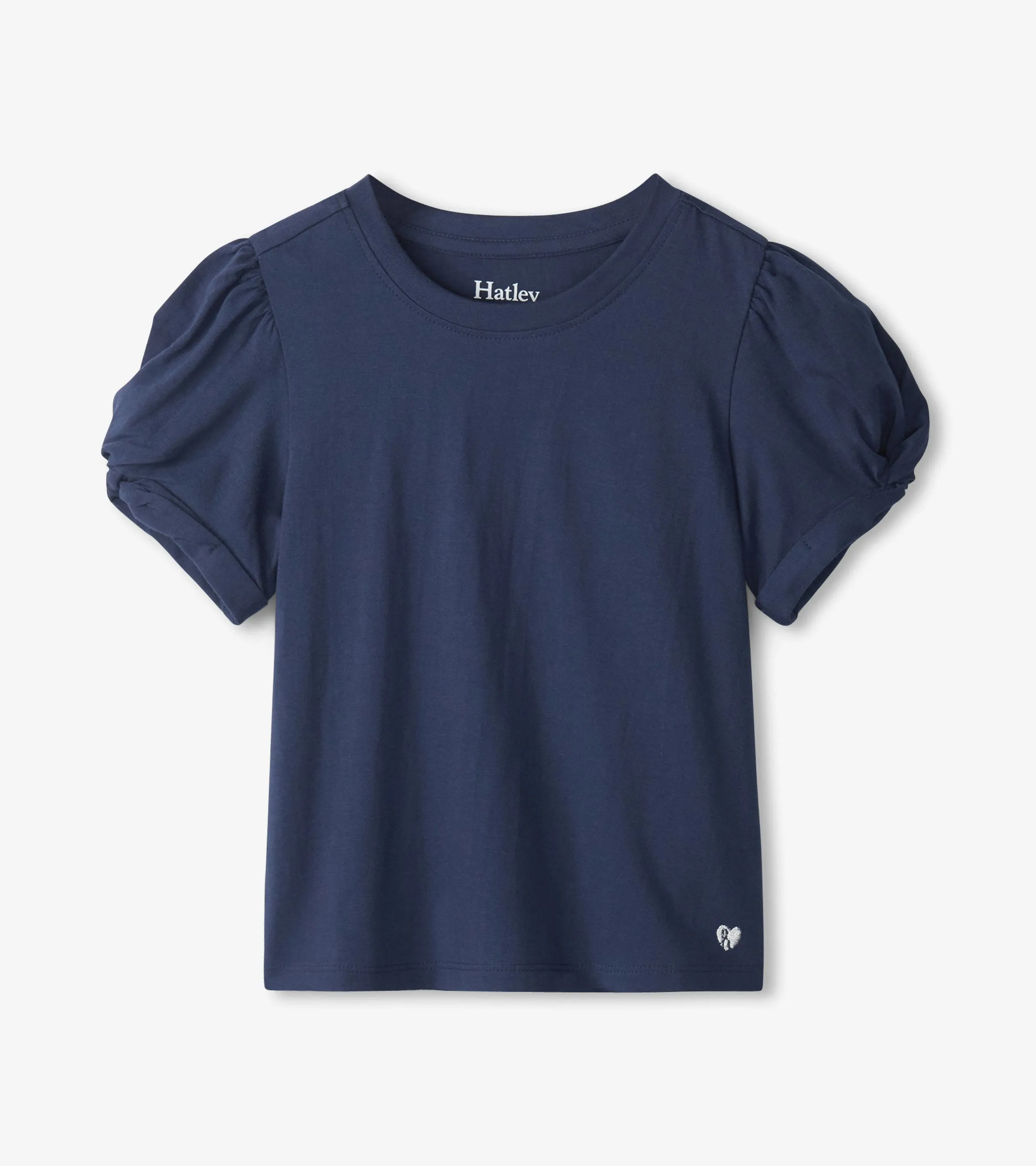 Girls Navy Twisted Sleeve Tee -Hatley
