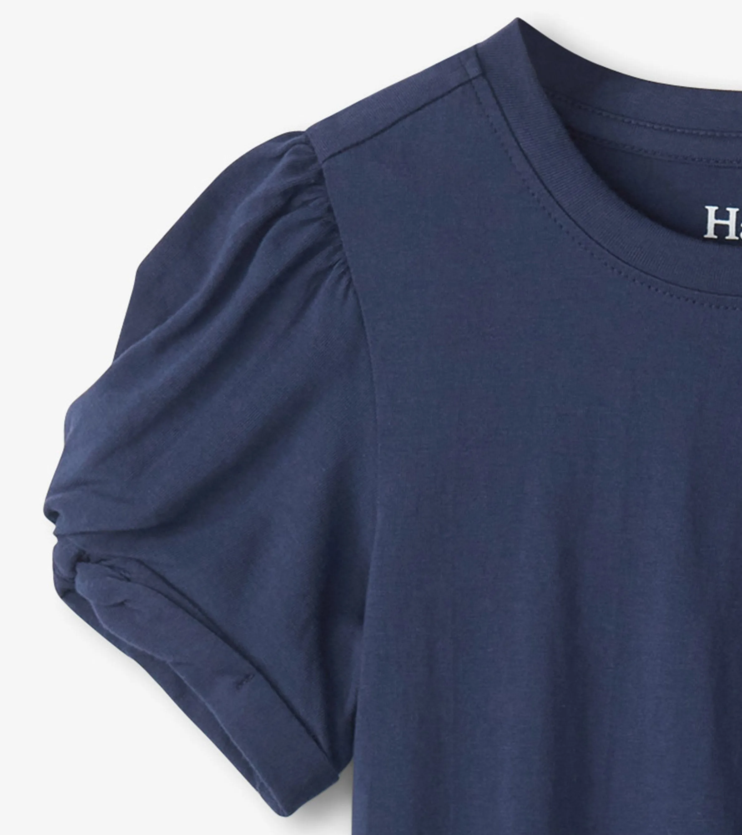 Girls Navy Twisted Sleeve Tee -Hatley