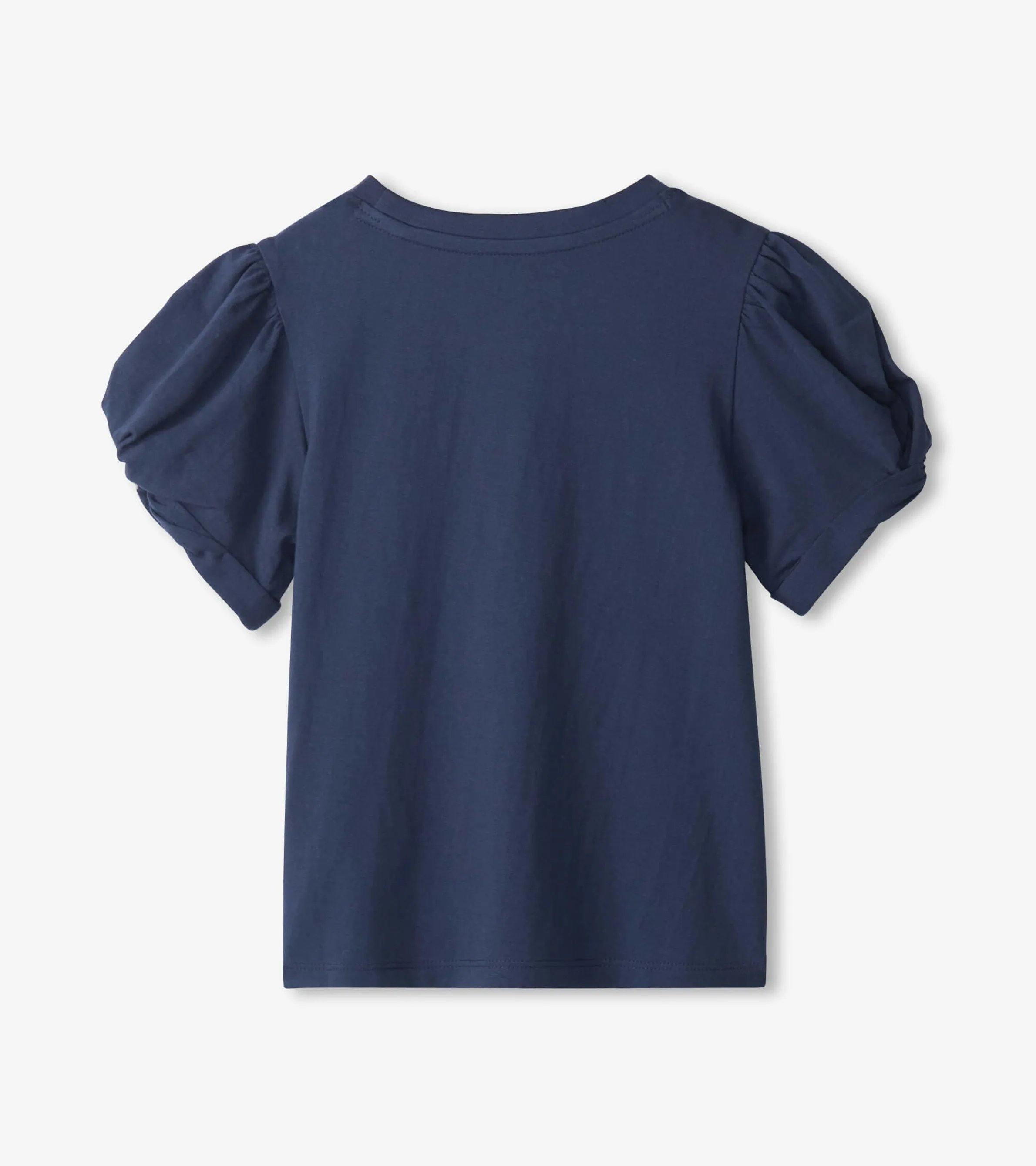 Girls Navy Twisted Sleeve Tee -Hatley