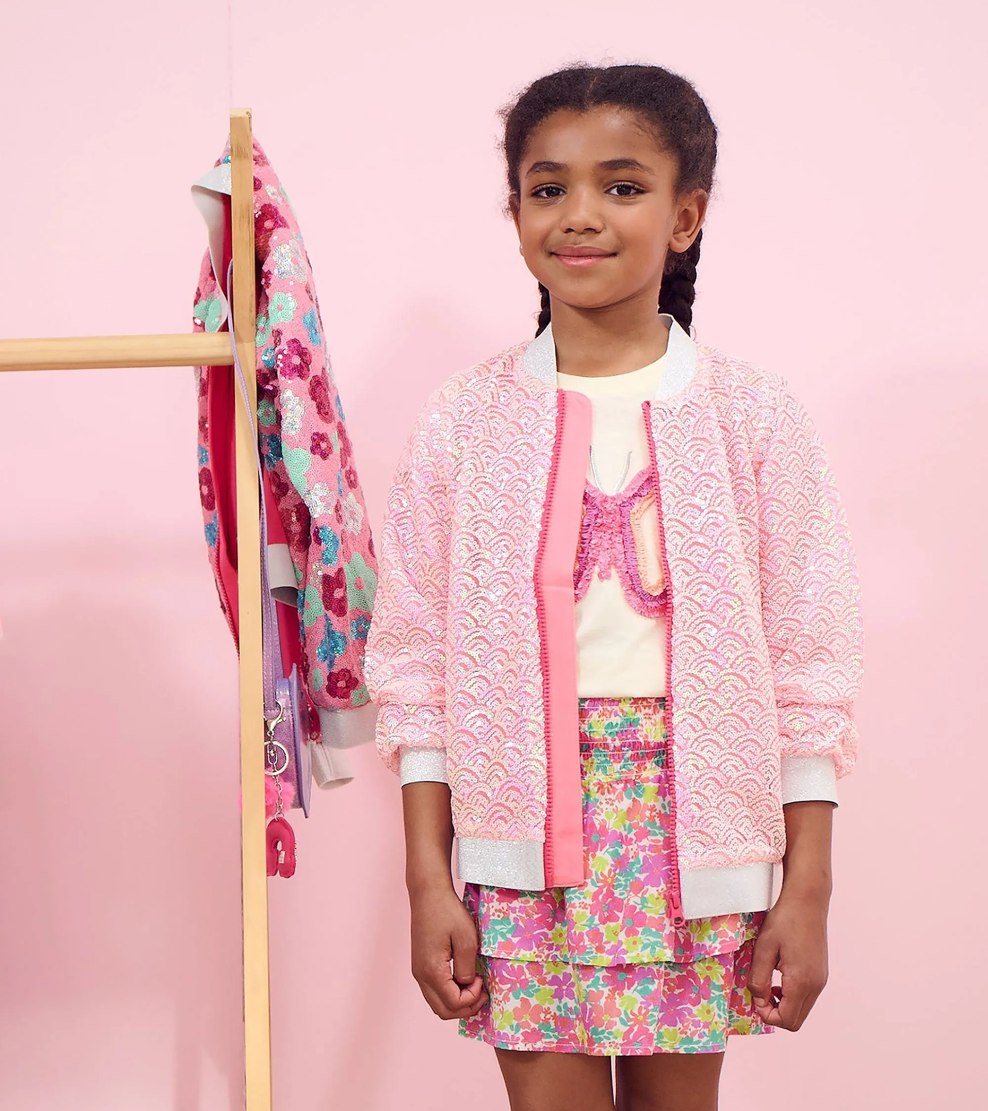 Girls Pearl Mermaid Sequined Bomber Jacket -Hatley