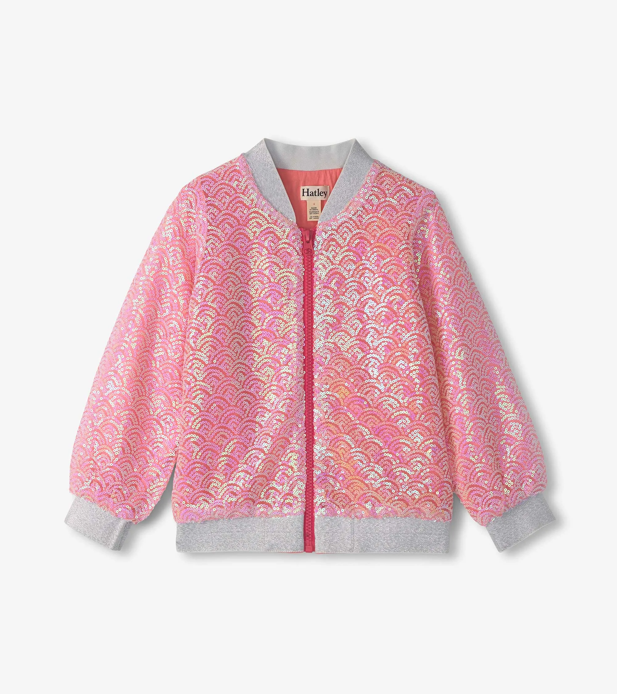 Girls Pearl Mermaid Sequined Bomber Jacket -Hatley