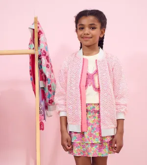 Girls Pearl Mermaid Sequined Bomber Jacket -Hatley