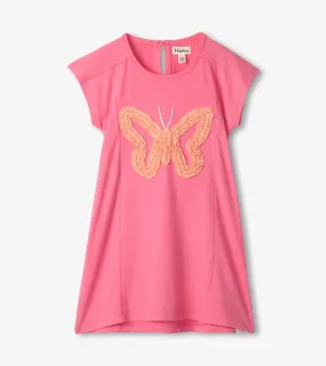 Girls Pink Butterfly A-Line Panel Dress -Hatley